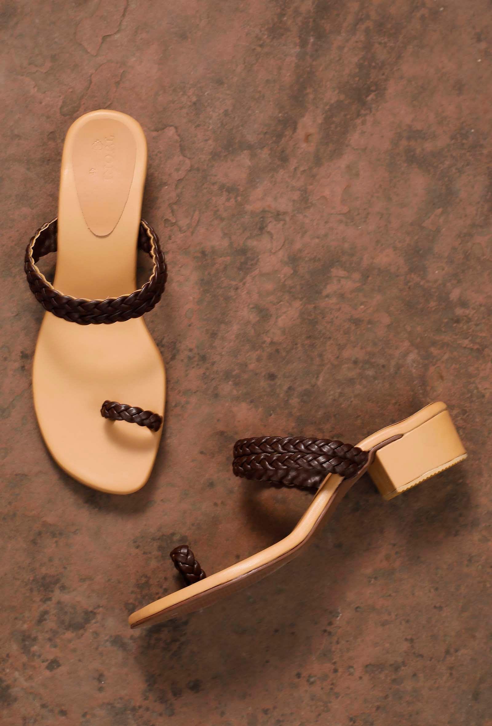 classic black knotted cruelty free leather sandals