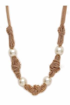 classic chain knot pearl necklace