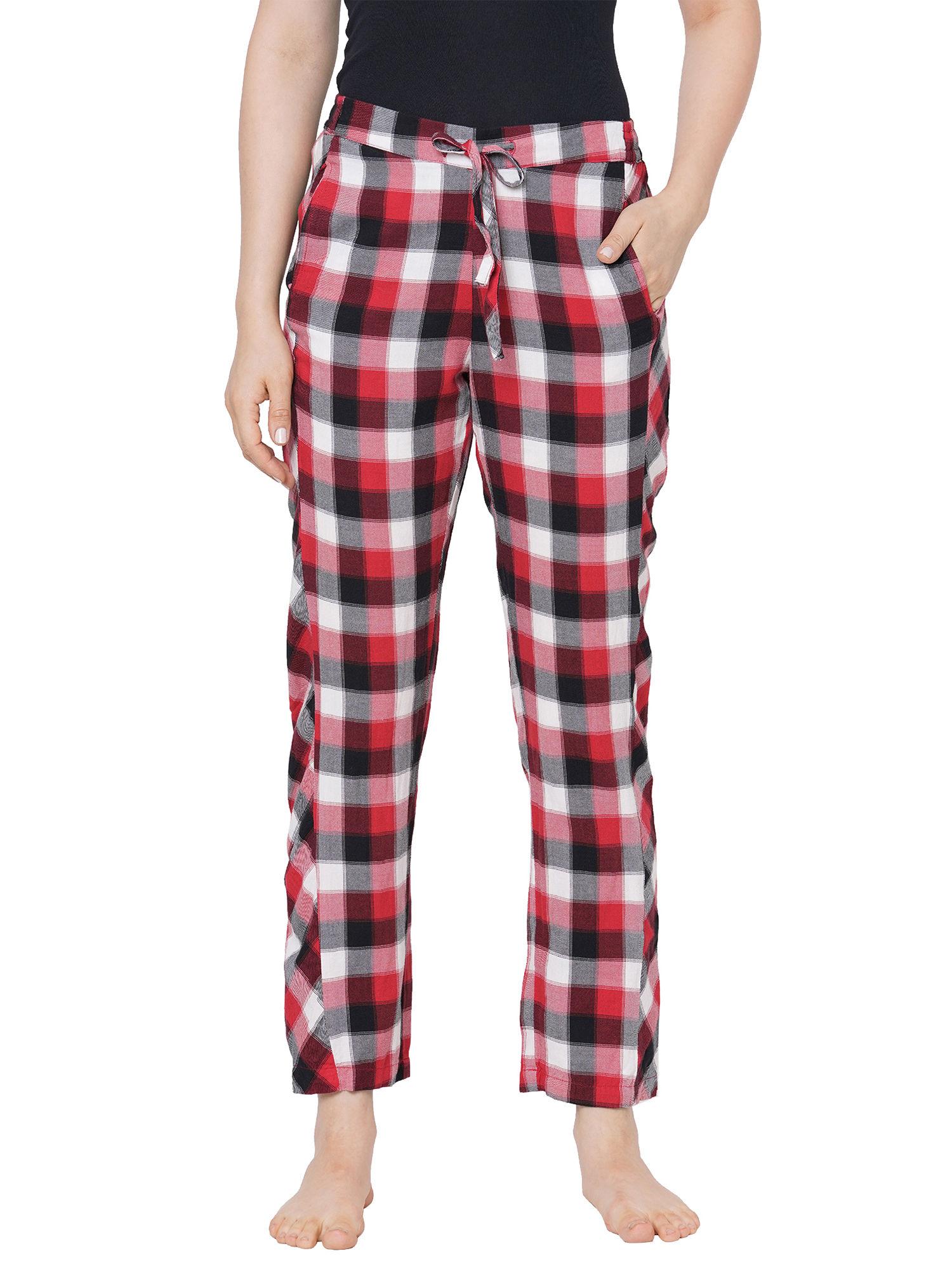 classic checked pyjamas - red