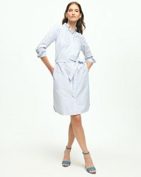 classic fit oxford striped shirt dress