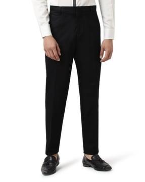 classic flat-front trousers