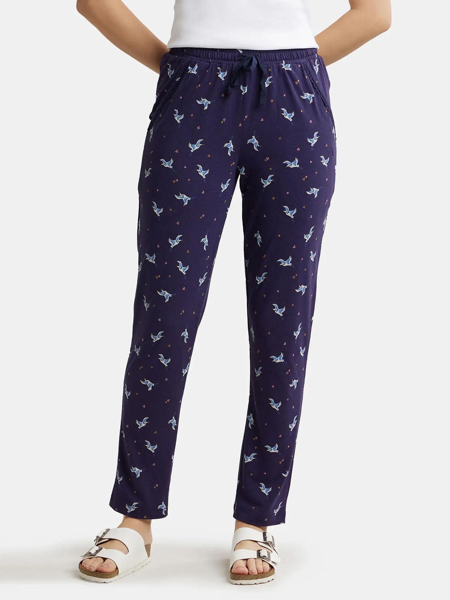 classic navy assorted prints knit lounge pants - style number - rx09