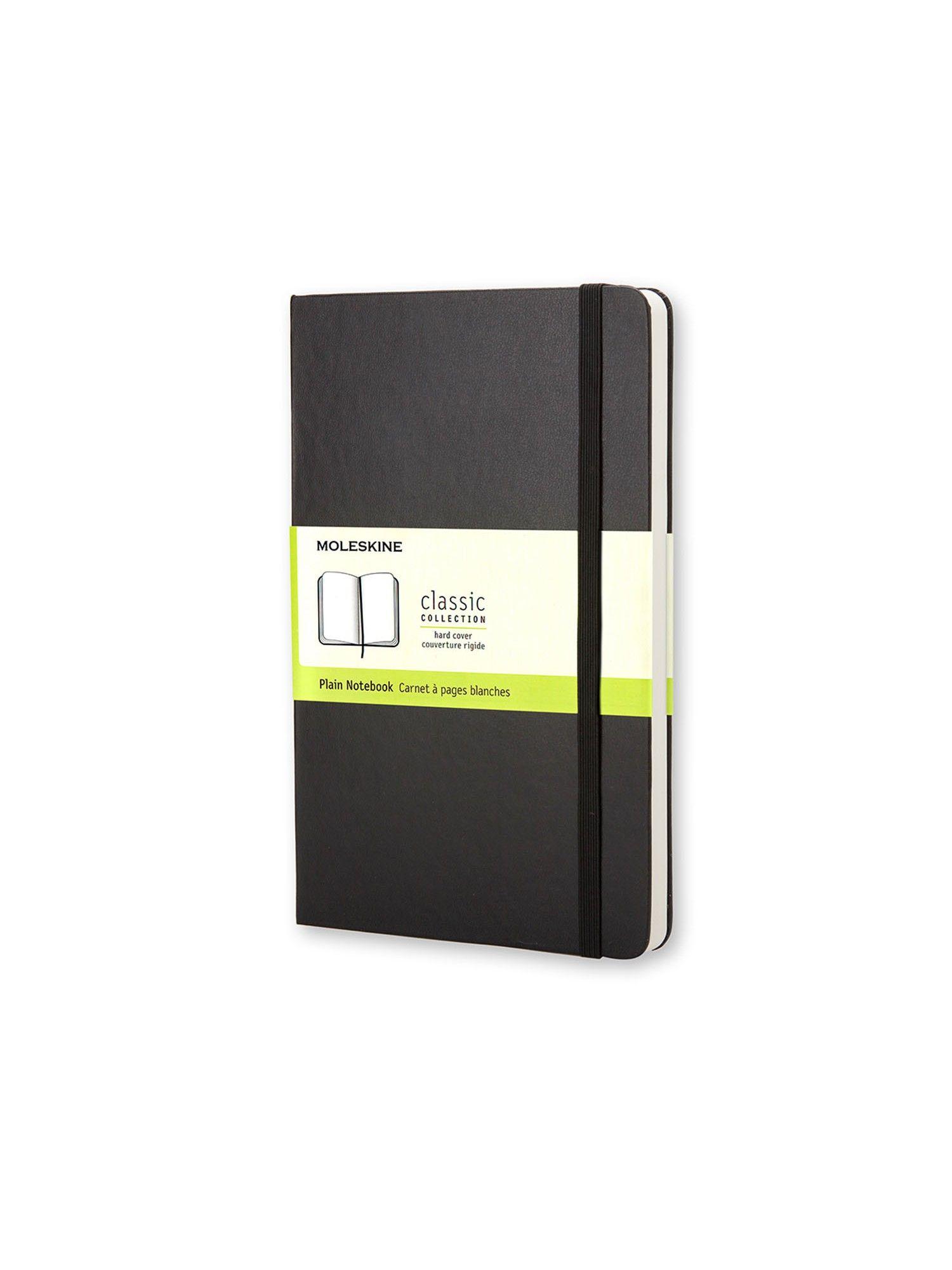 classic notebook plain hard cover pocket – black