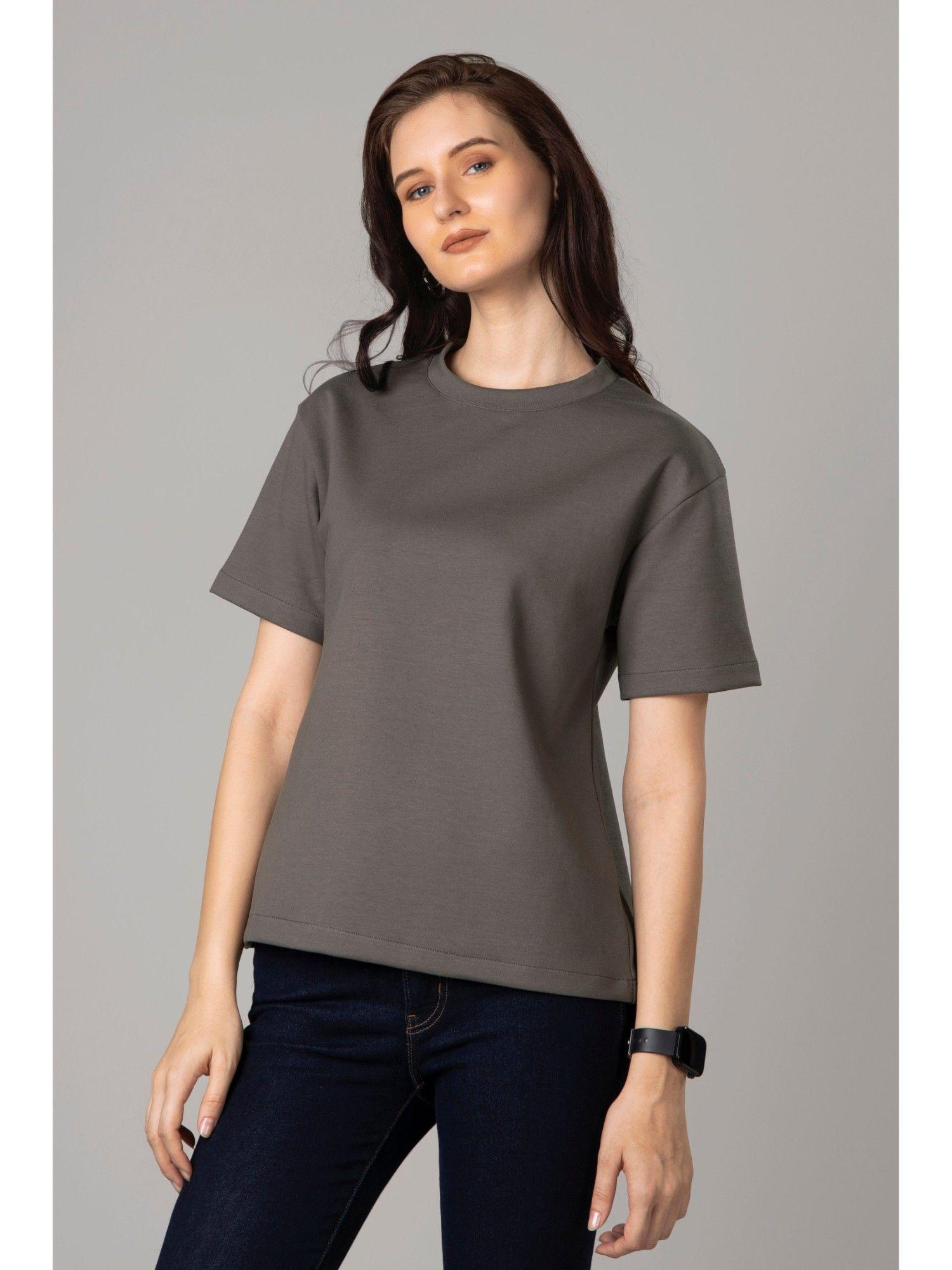 classic plain t-shirt for women - grey