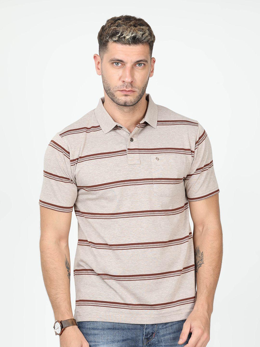 classic polo horizontal striped polo collar cotton t-shirt