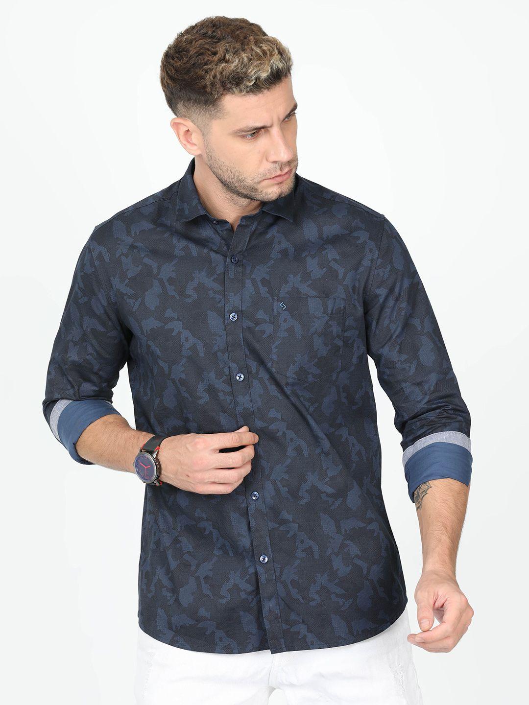 classic polo india slim abstract printed cotton casual shirt