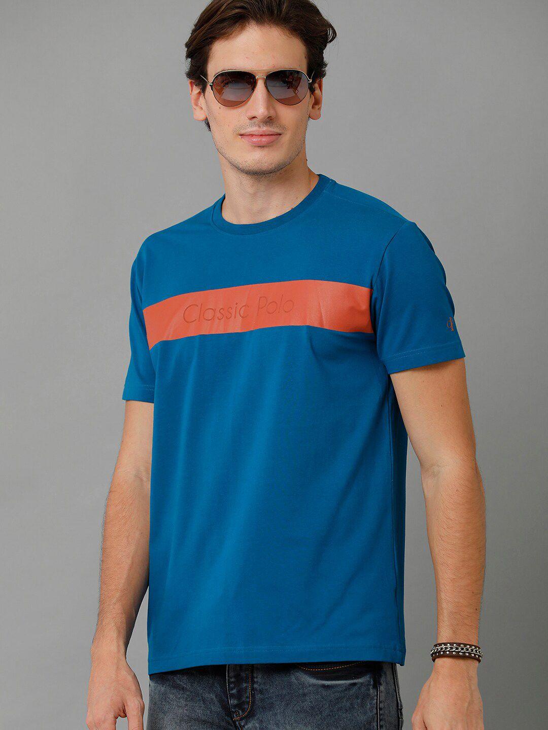 classic polo men colourblocked slim fit cotton t-shirt