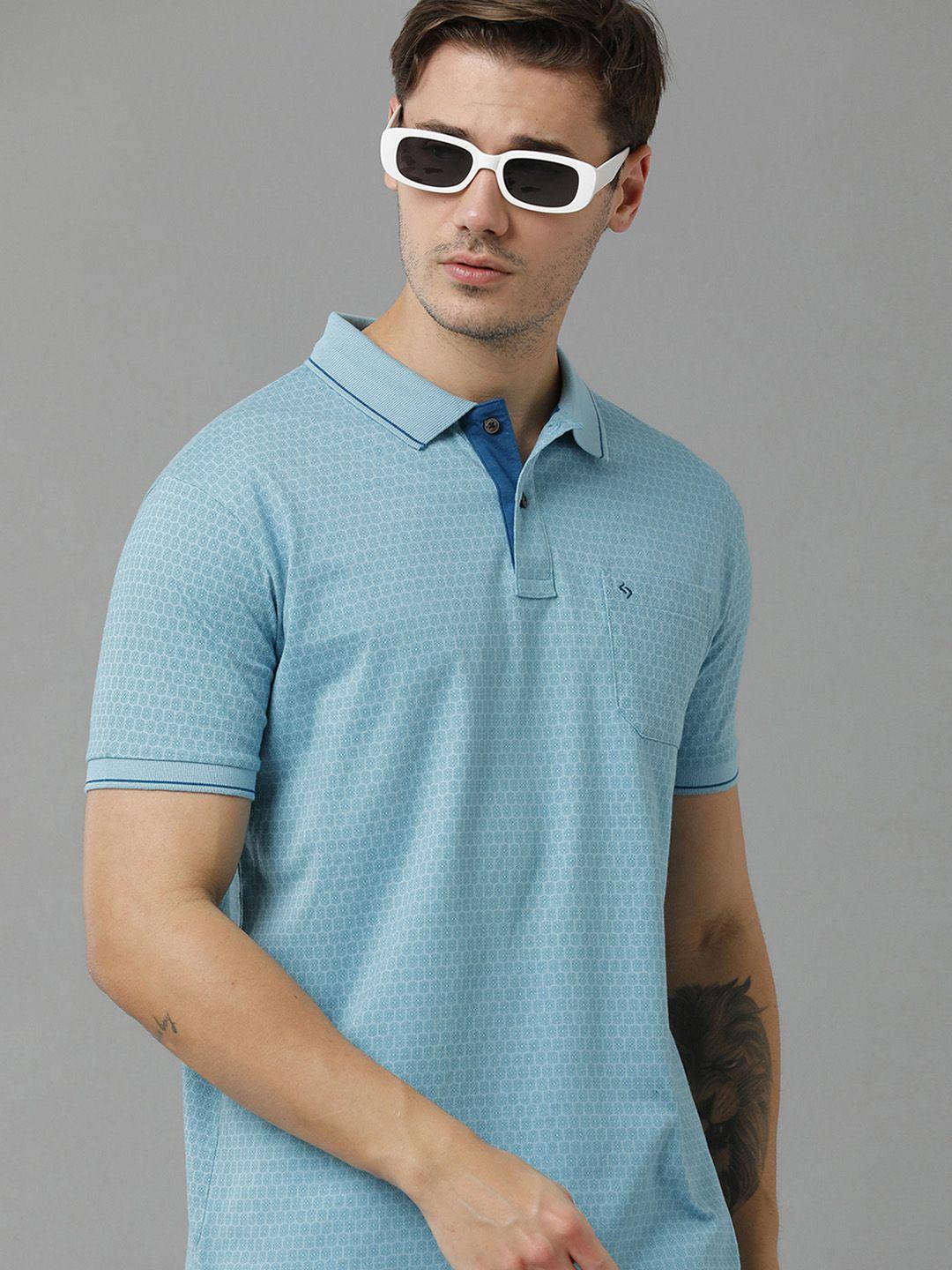 classic polo men geometric printed polo collar cotton t-shirt