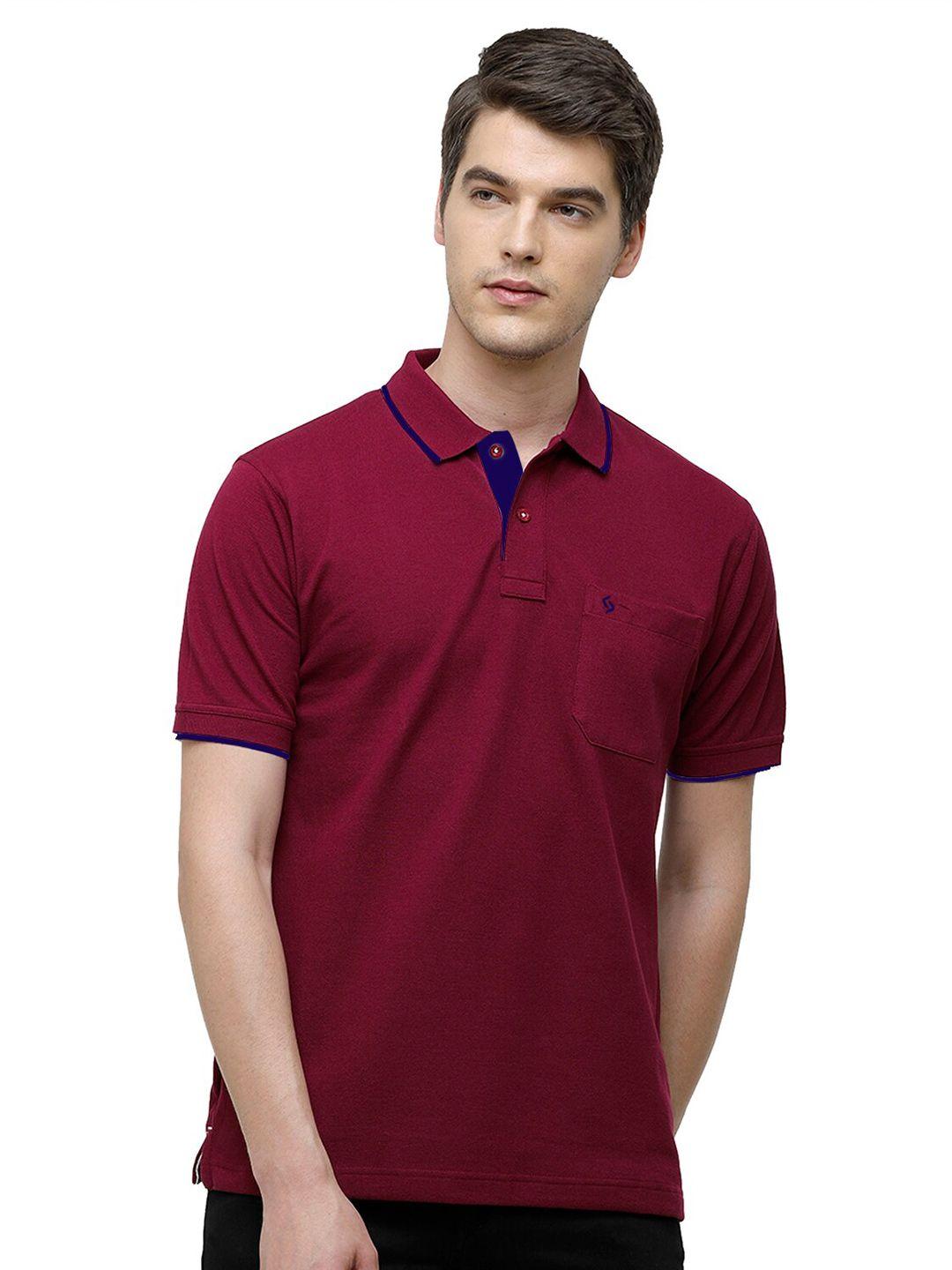 classic polo men maroon polo collar t-shirt