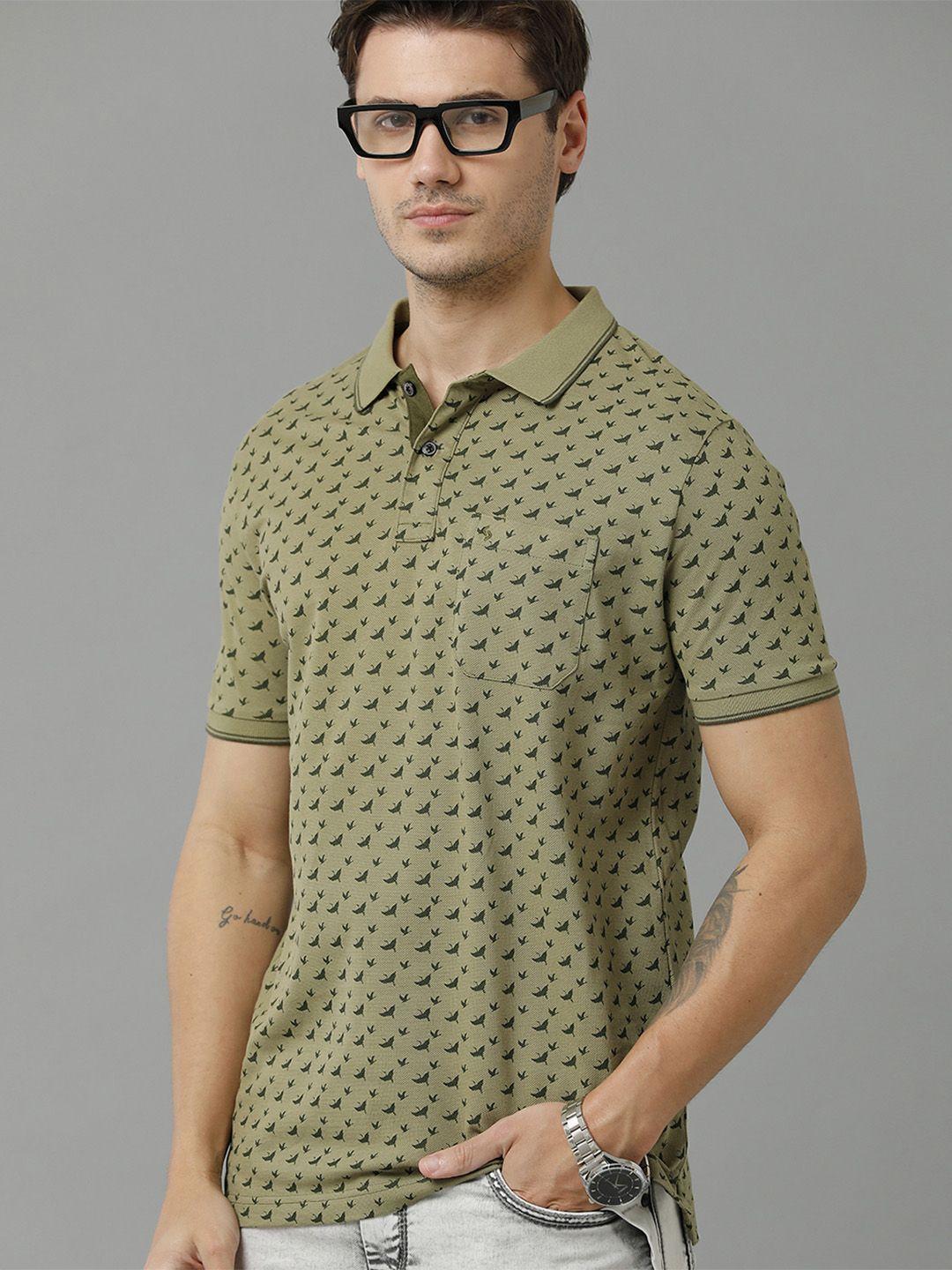 classic polo men printed polo collar cotton t-shirt