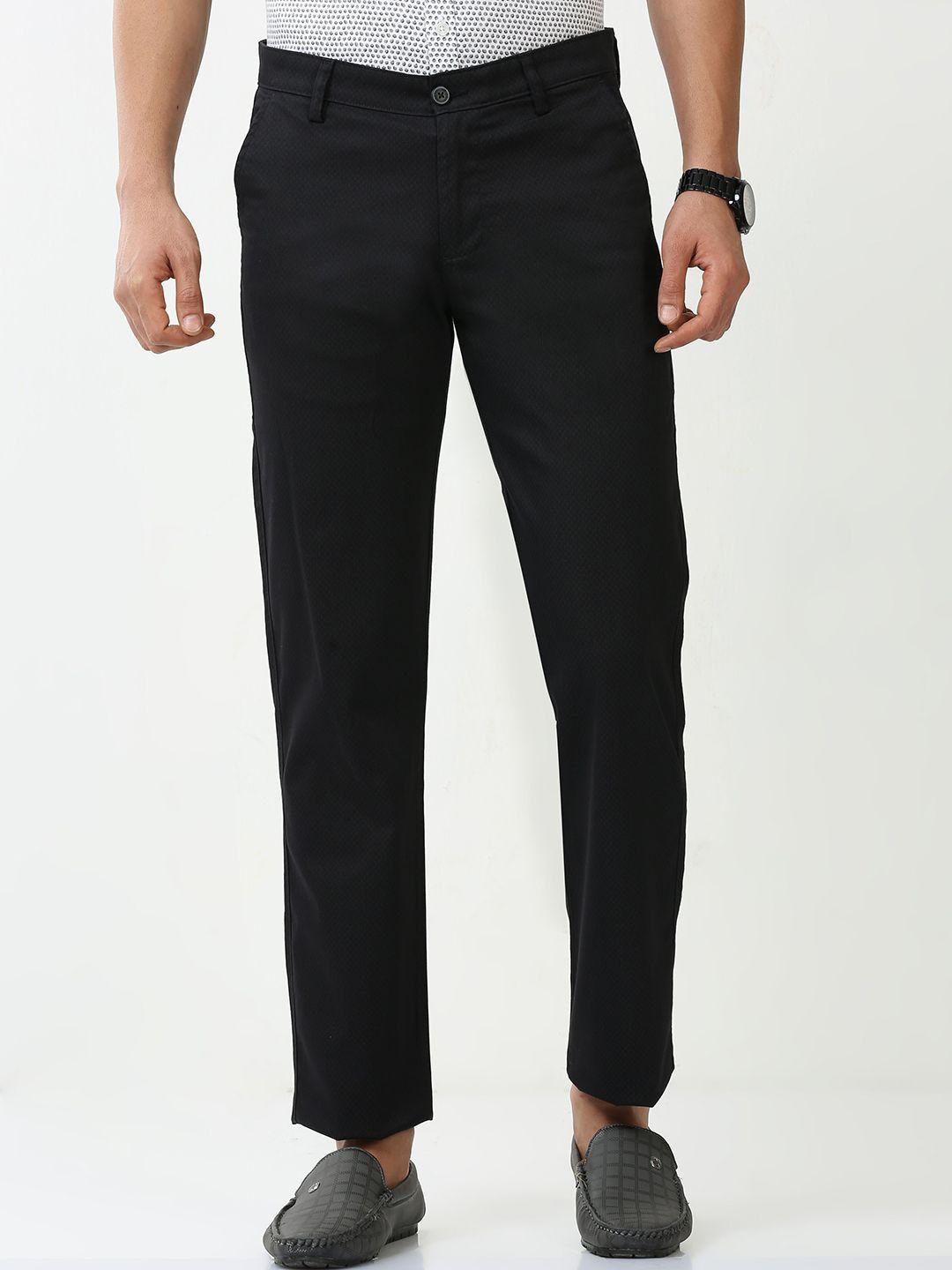 classic polo men slim fit mid-rise cotton regular trousers