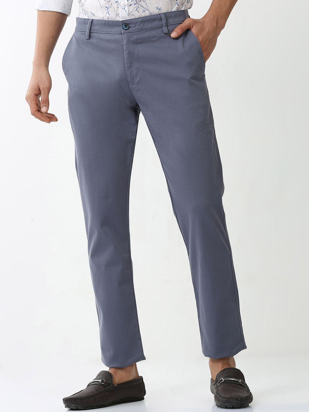 classic polo men slim fit mid-rise cotton regular trousers