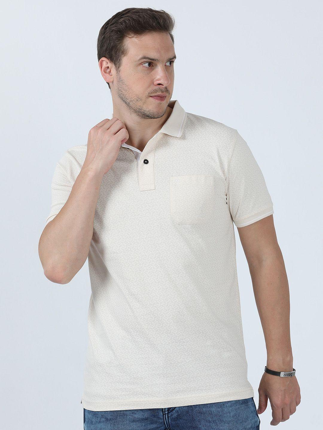 classic polo printed polo collar pure cotton slim fit t-shirt