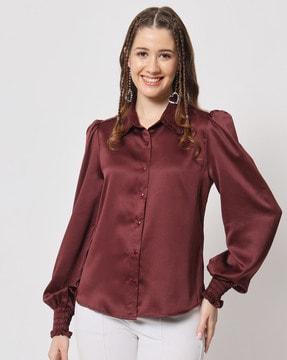 classic shirt with bishop-sleeves