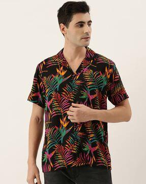 classic shirt with tropical print