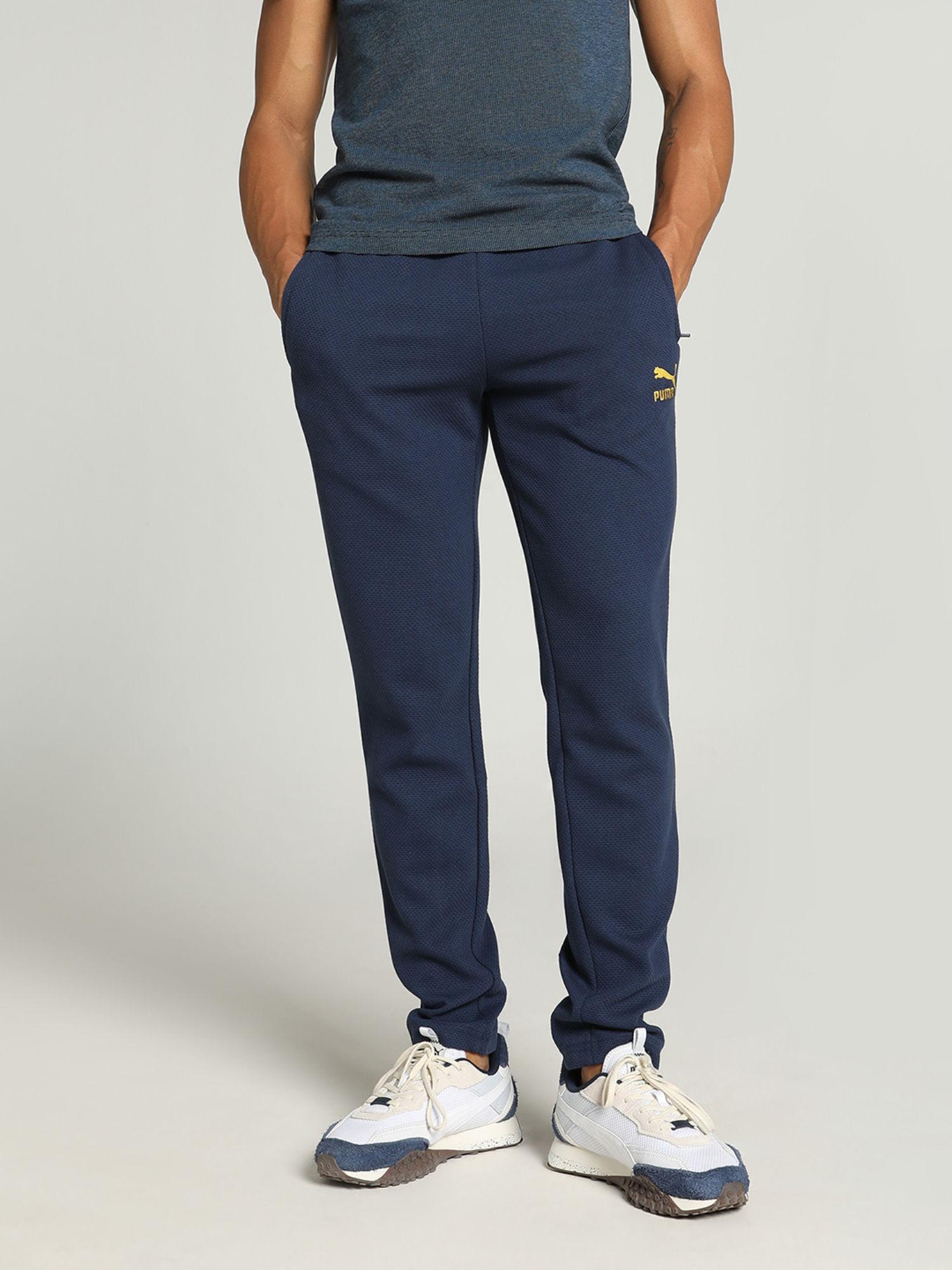 classics jacquard men navy blue sweatpants
