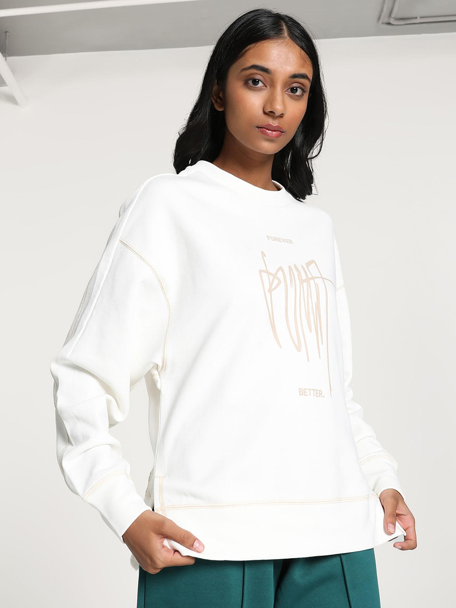 classics crew women's white sweatshirt