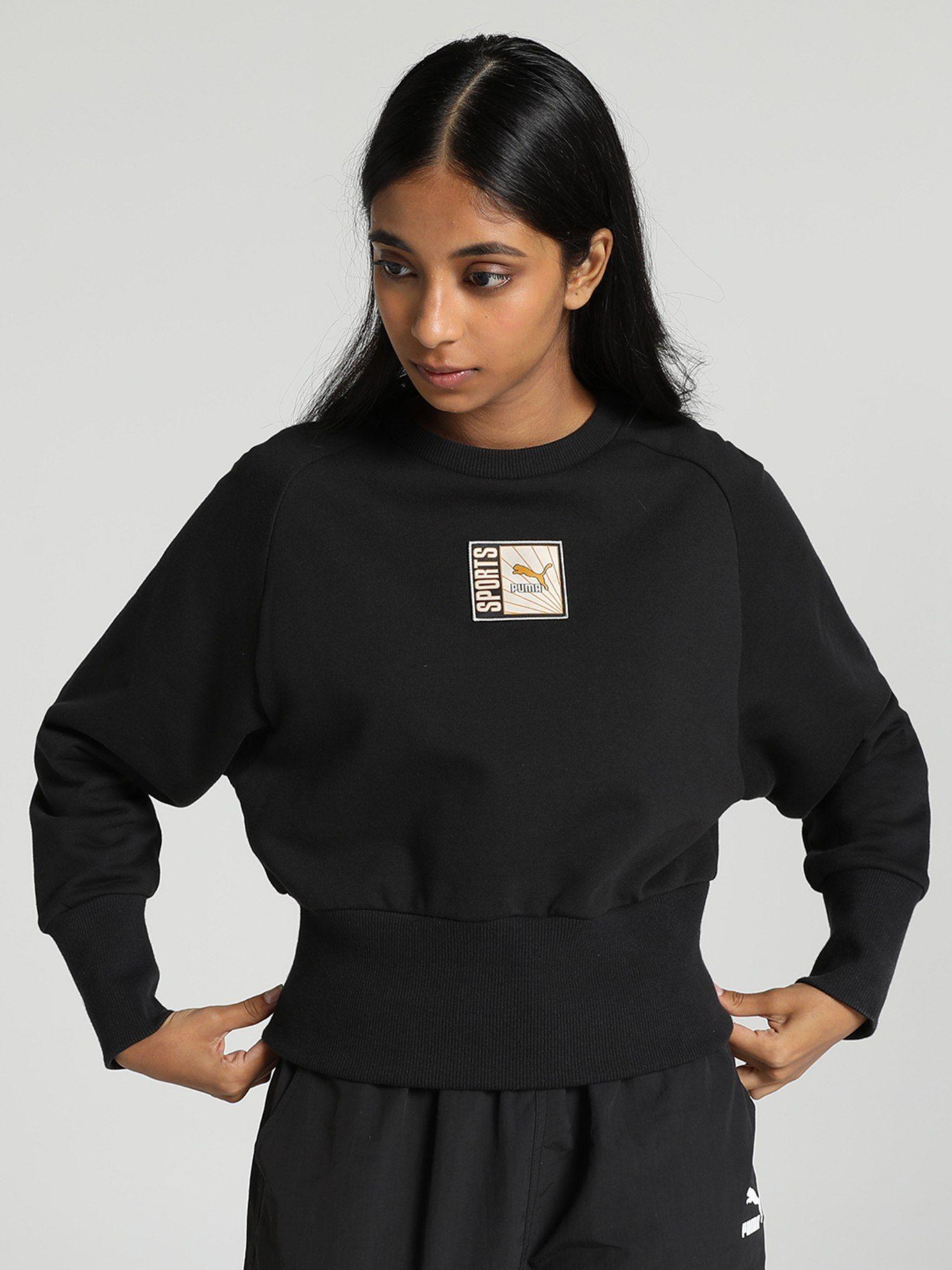 classics crew women black sweatshirt