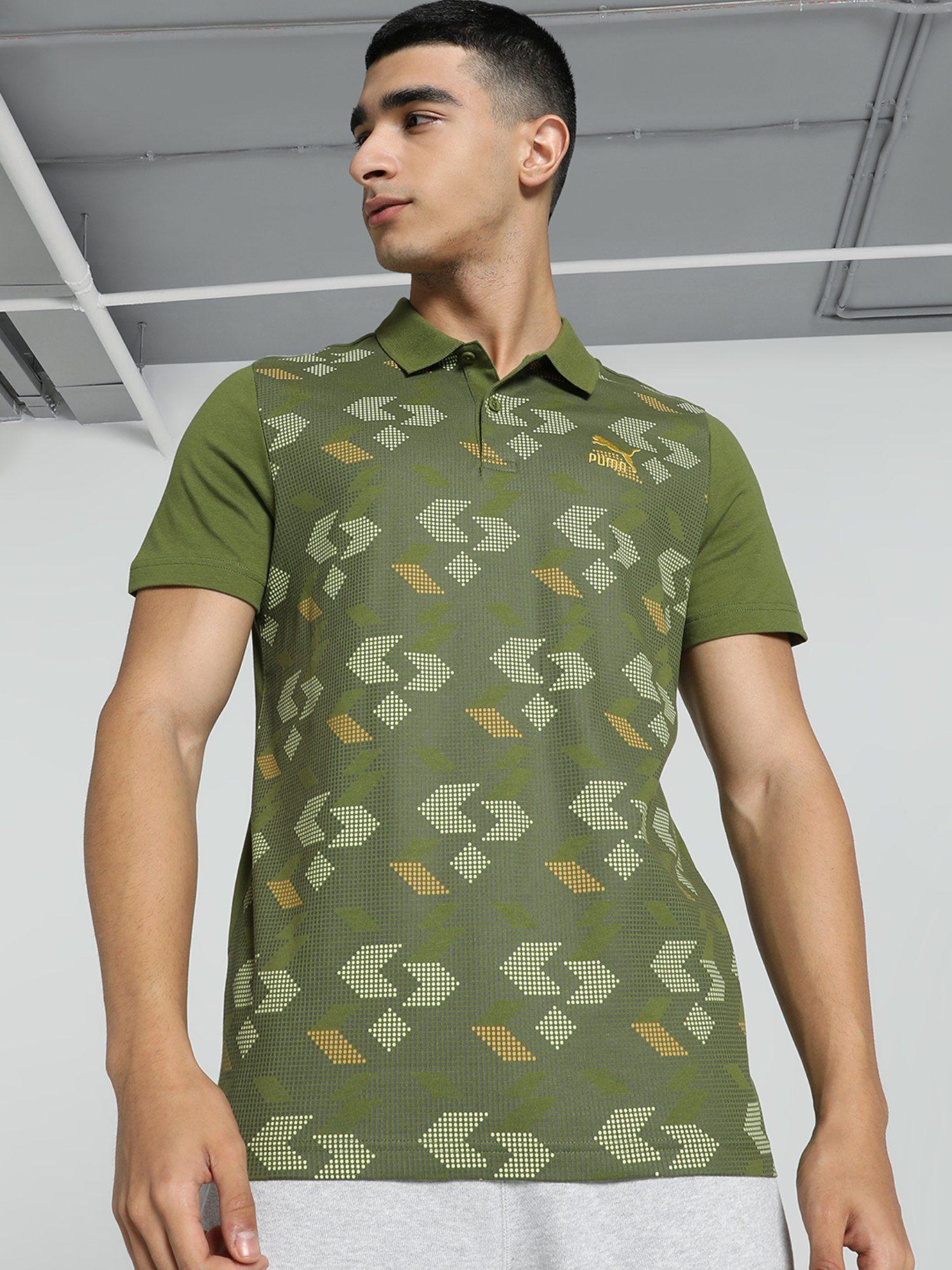 classics elevated polo men green t-shirt