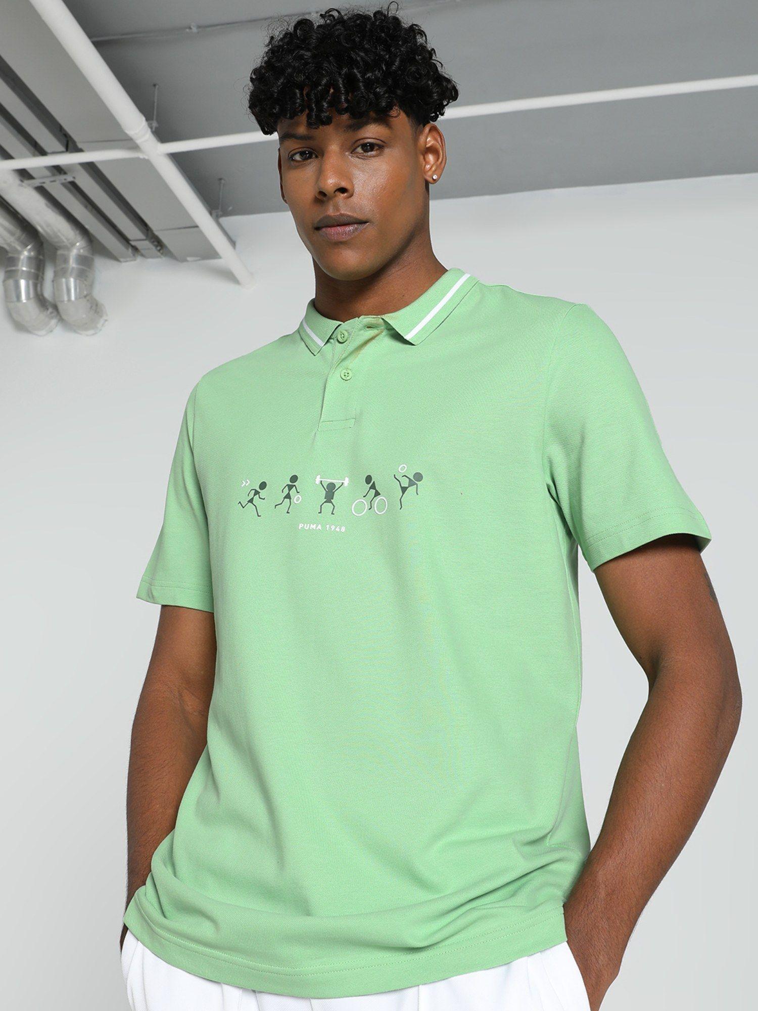 classics graphic polo mens green t-shirt