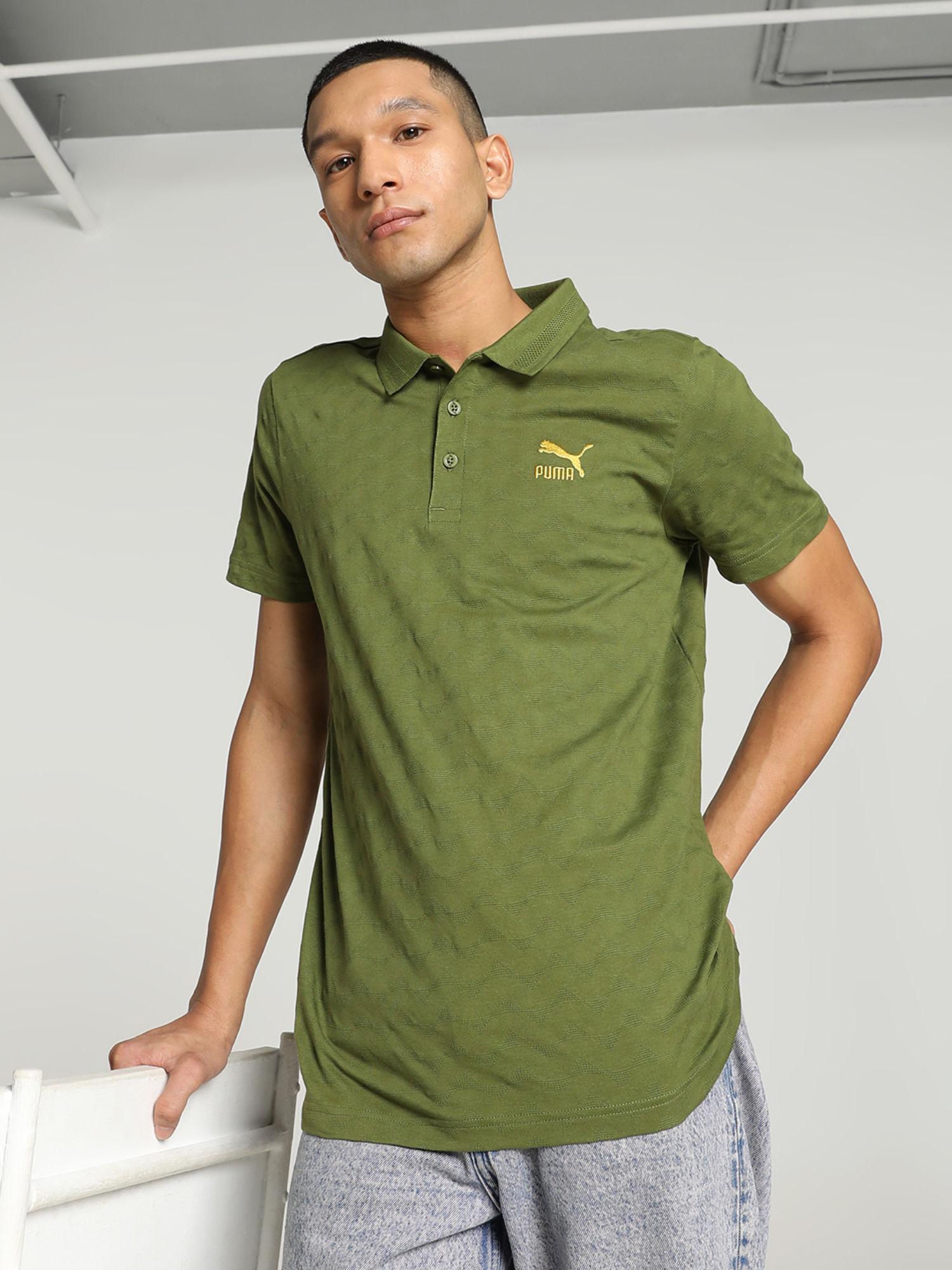 classics jacquard polo t-shirt men green