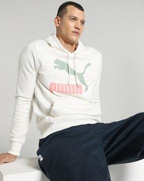 classics logo print hoodie