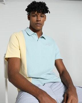 classics seersucker colourblock regular fit polo t-shirt