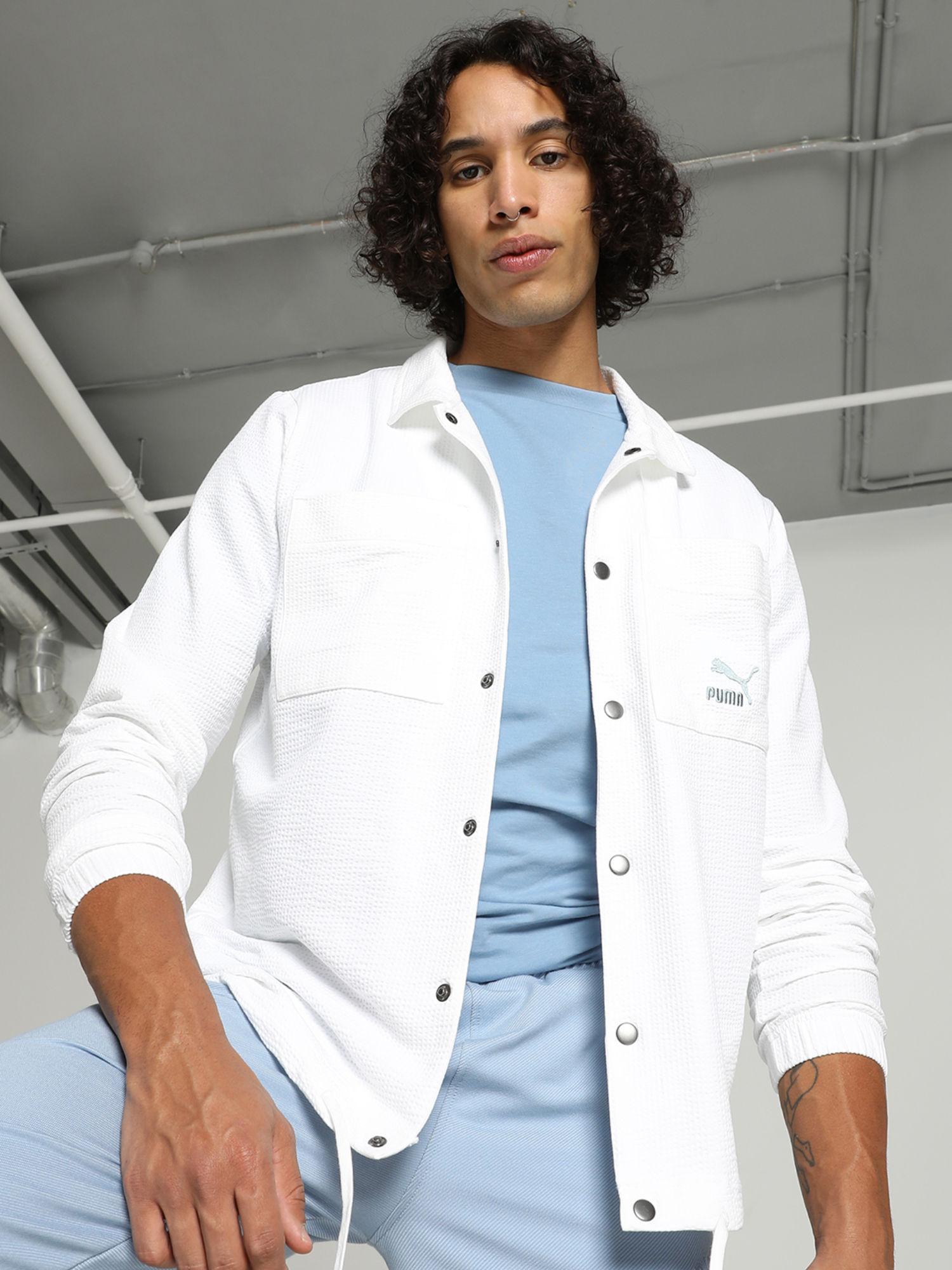 classics seersucker men white jacket