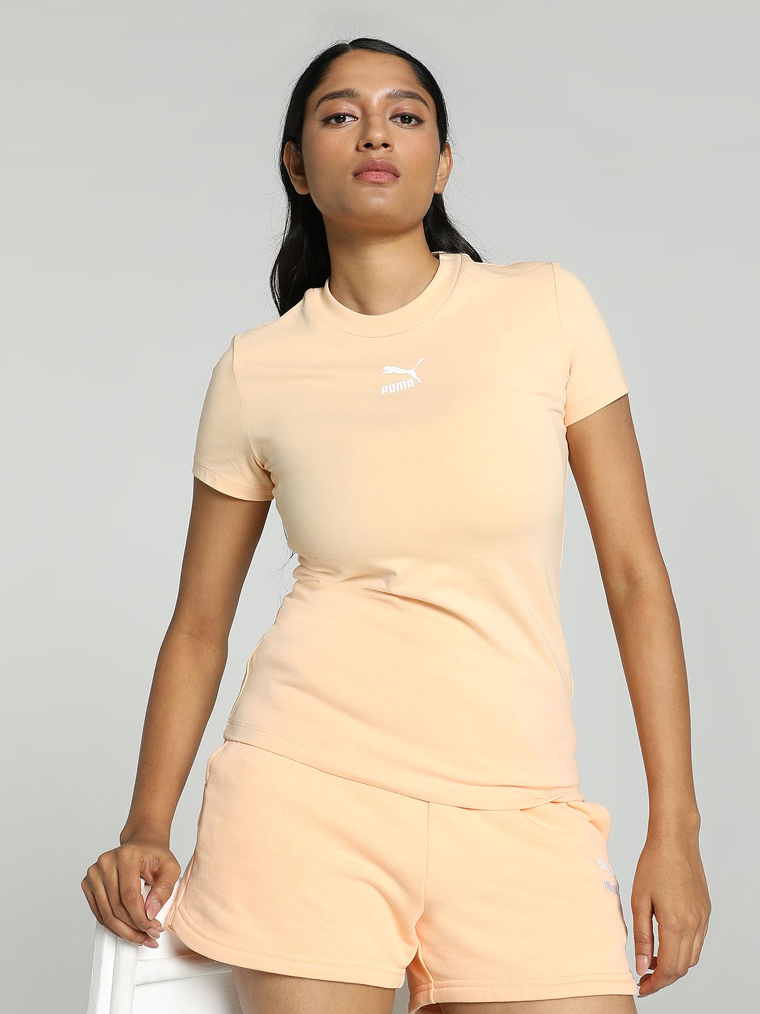 classics slim womens orange t-shirt