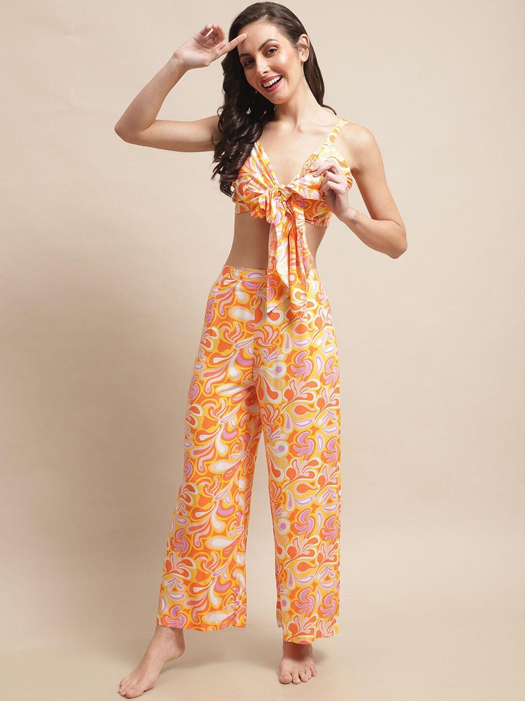 claura abstract printed beachwear set