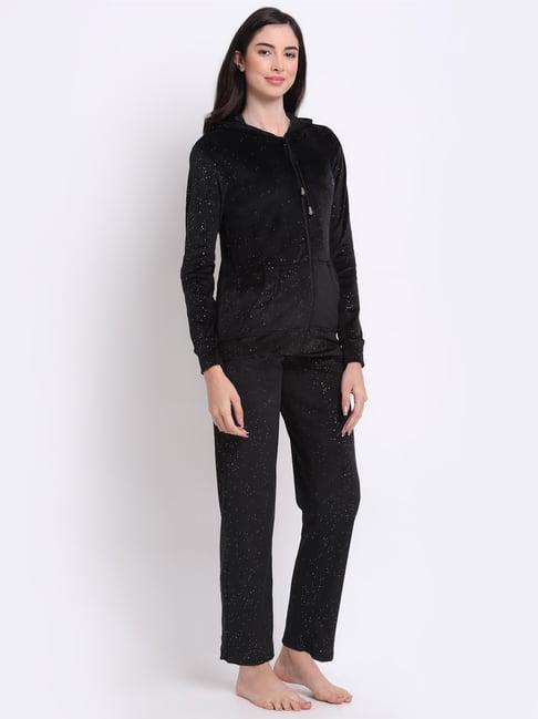 claura black hooded sweatshirt with pants