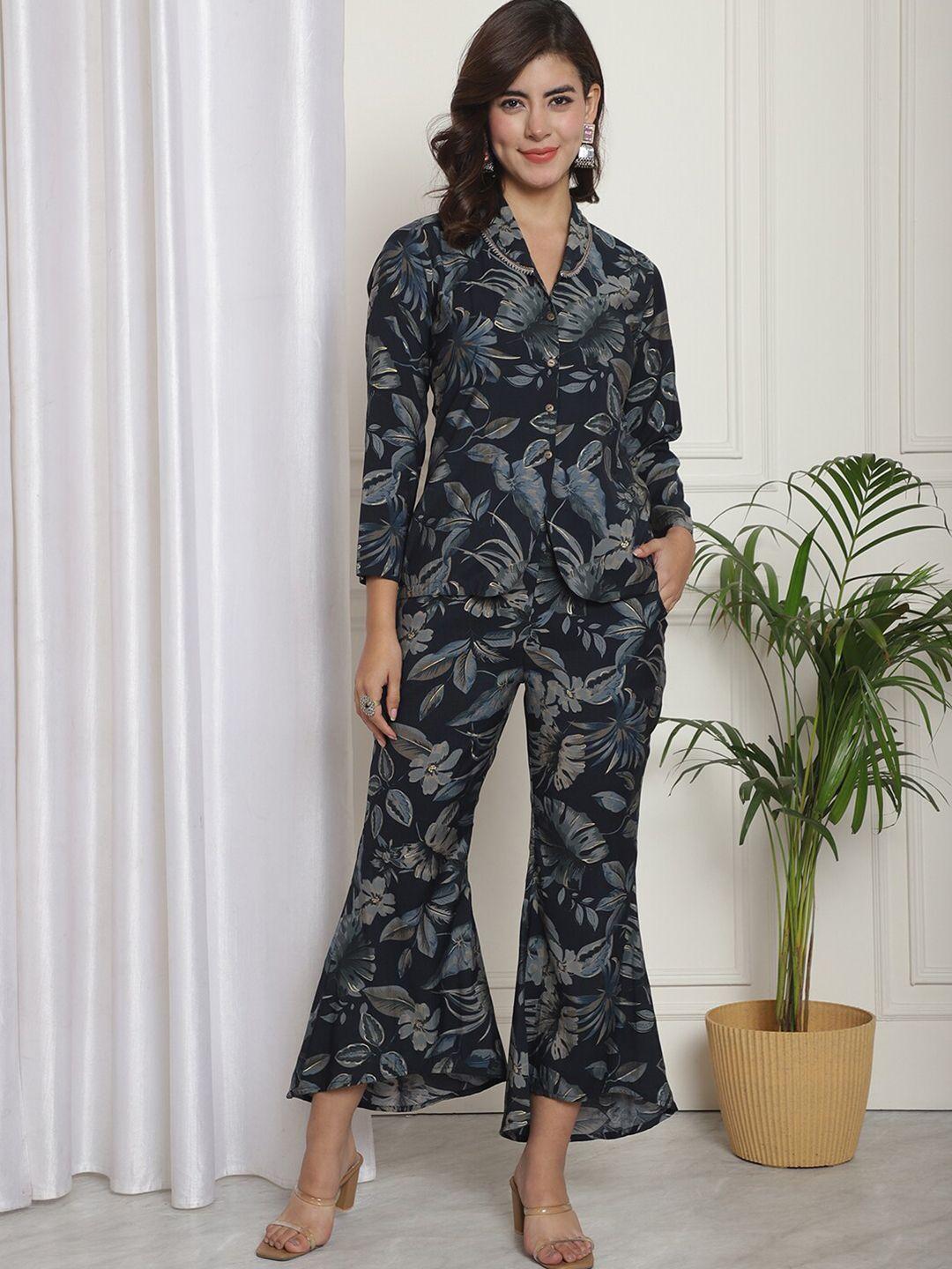 claura floral printed tunic & trousers co-ords