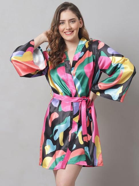 claura multicolor printed robe