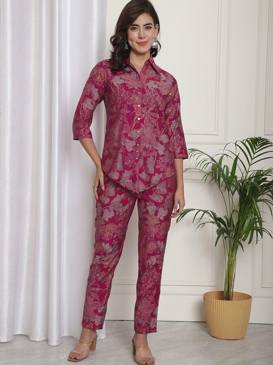 claura printed shirt with trouser