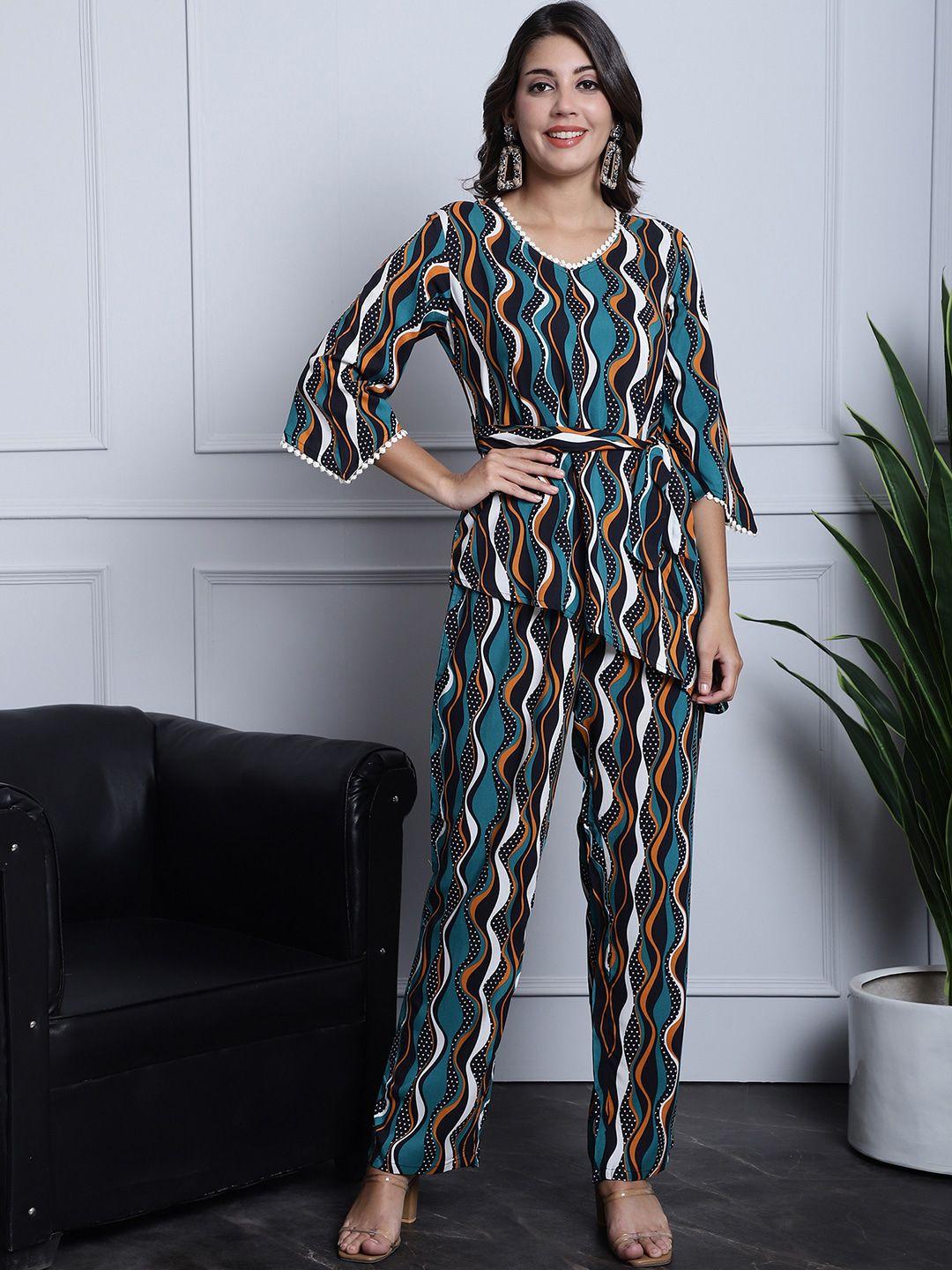 claura printed top with trousers co-ords