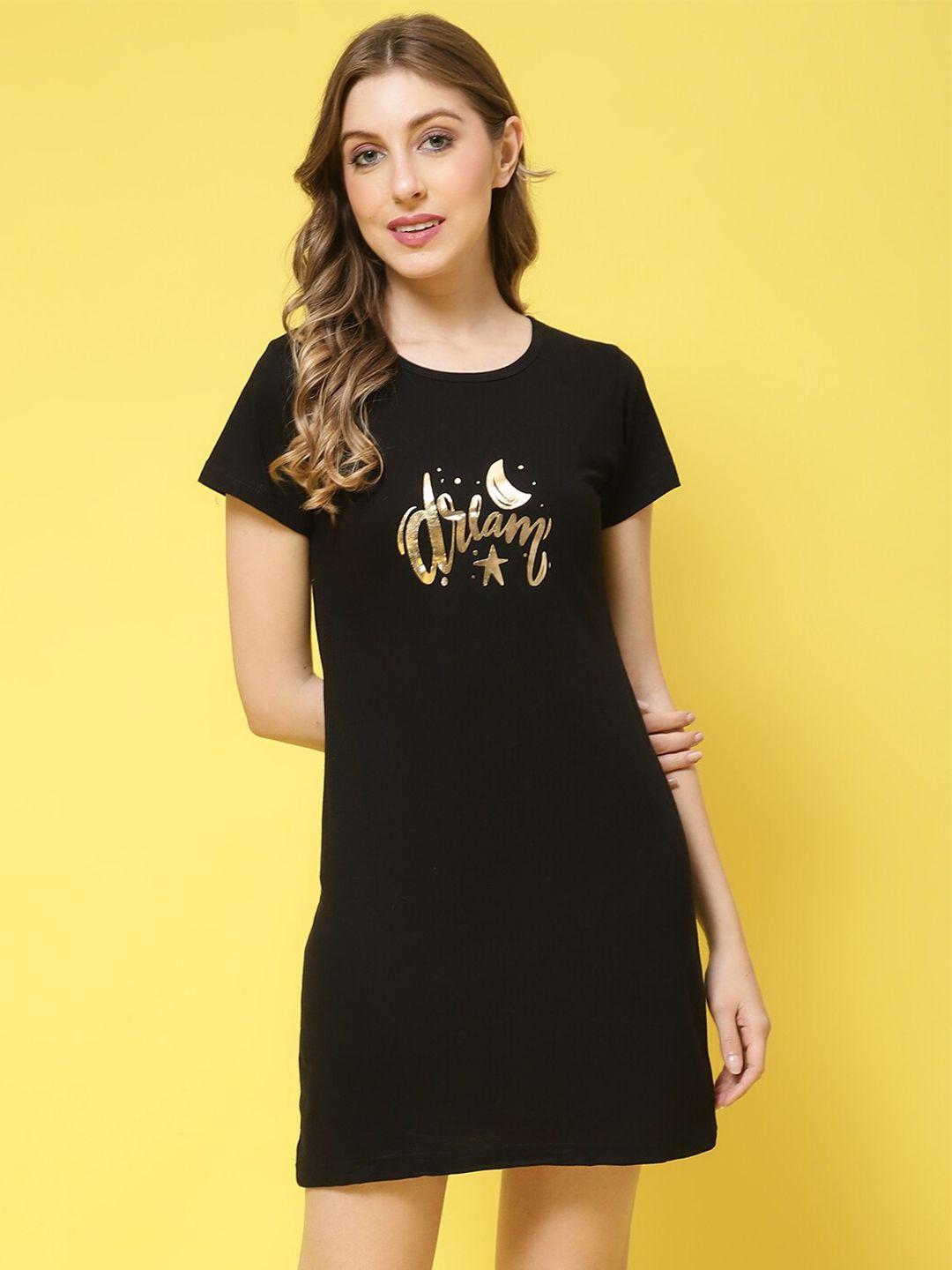 claura typography printed nightdress