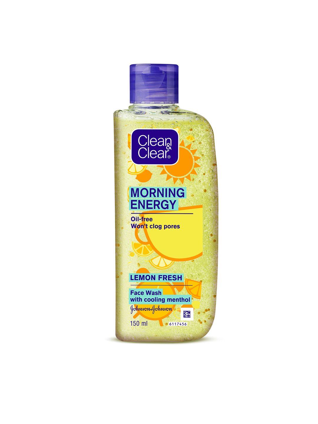 clean&clear morning energy lemon fresh face wash with menthol for normal skin - 150ml