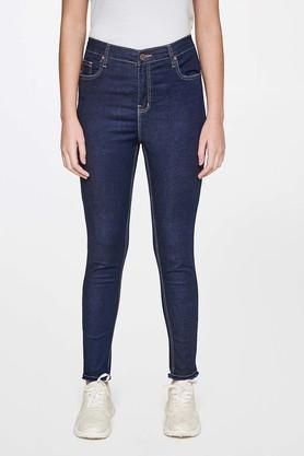 clean look cotton skinny fit women's jeans - indigo