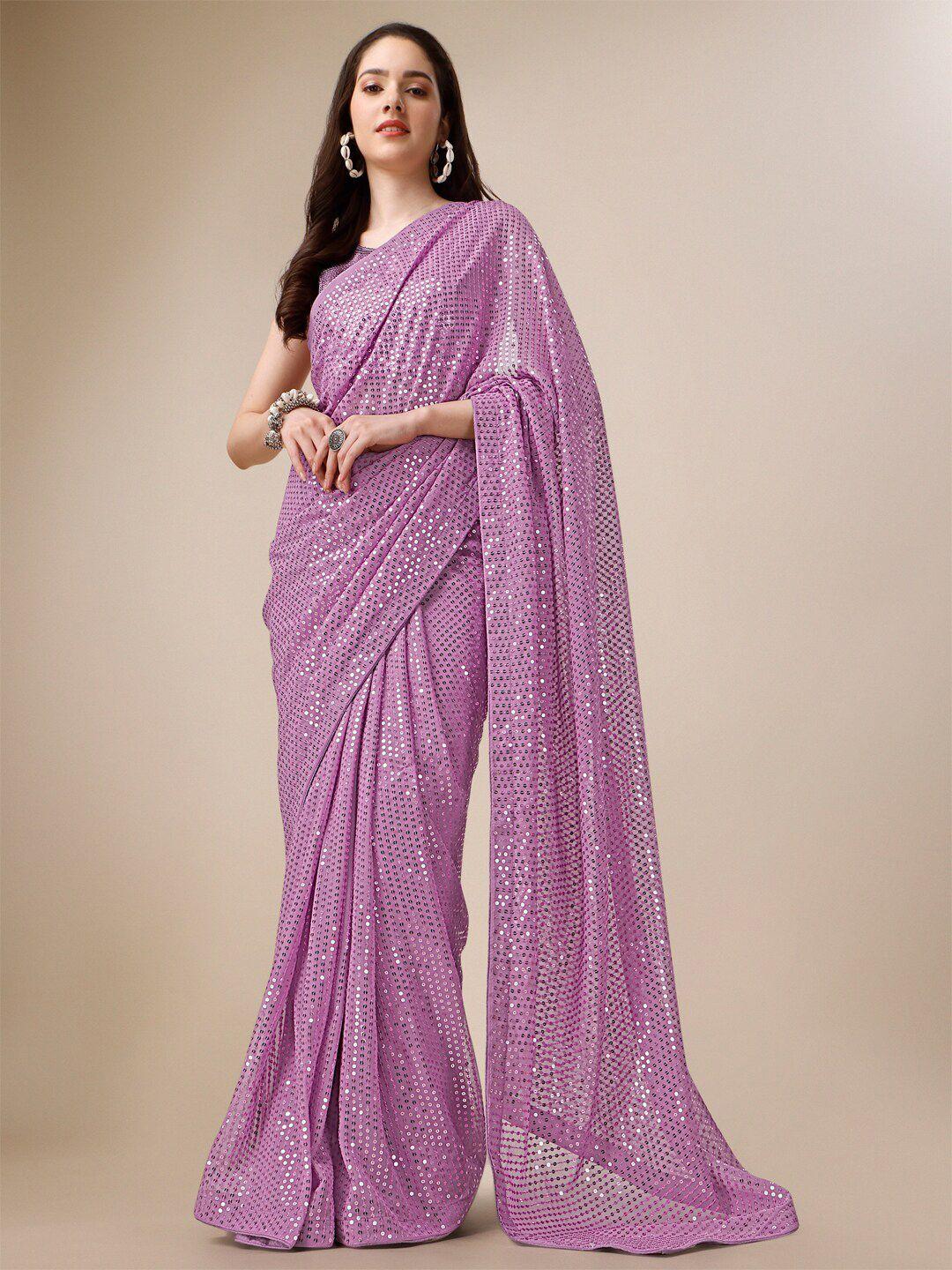 clemira sequinned embellished georgette saree