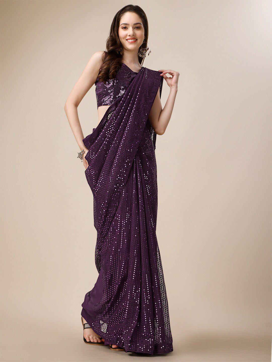 clemira sequinned embellished georgette saree