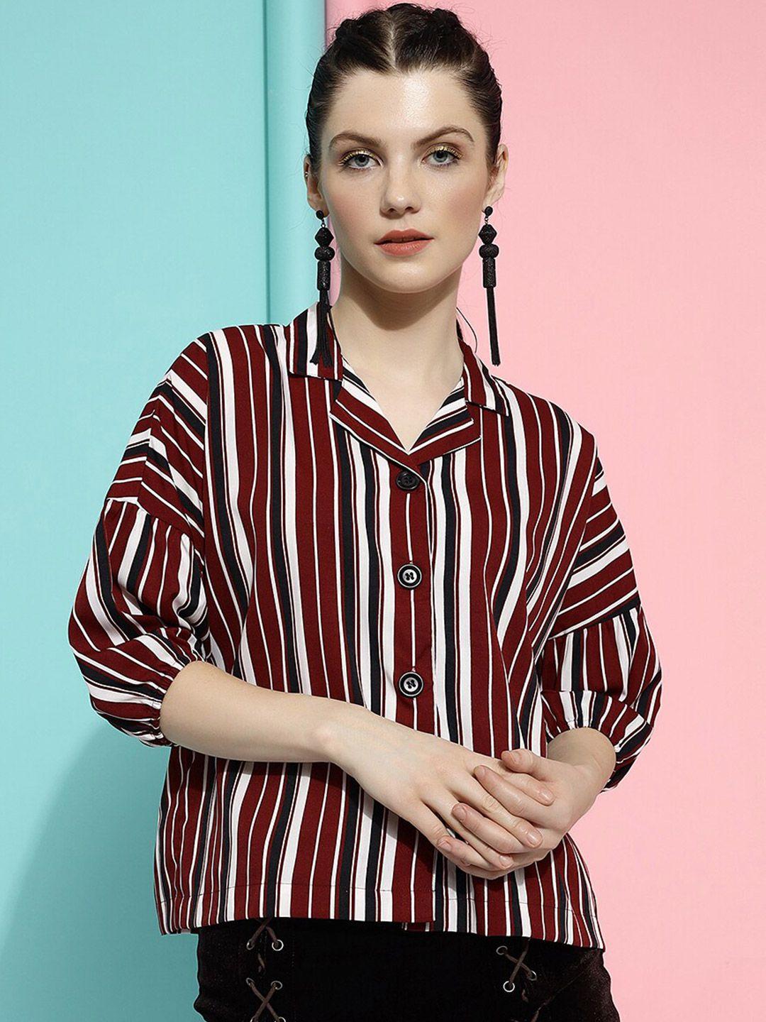 clemira striped puff sleeves top