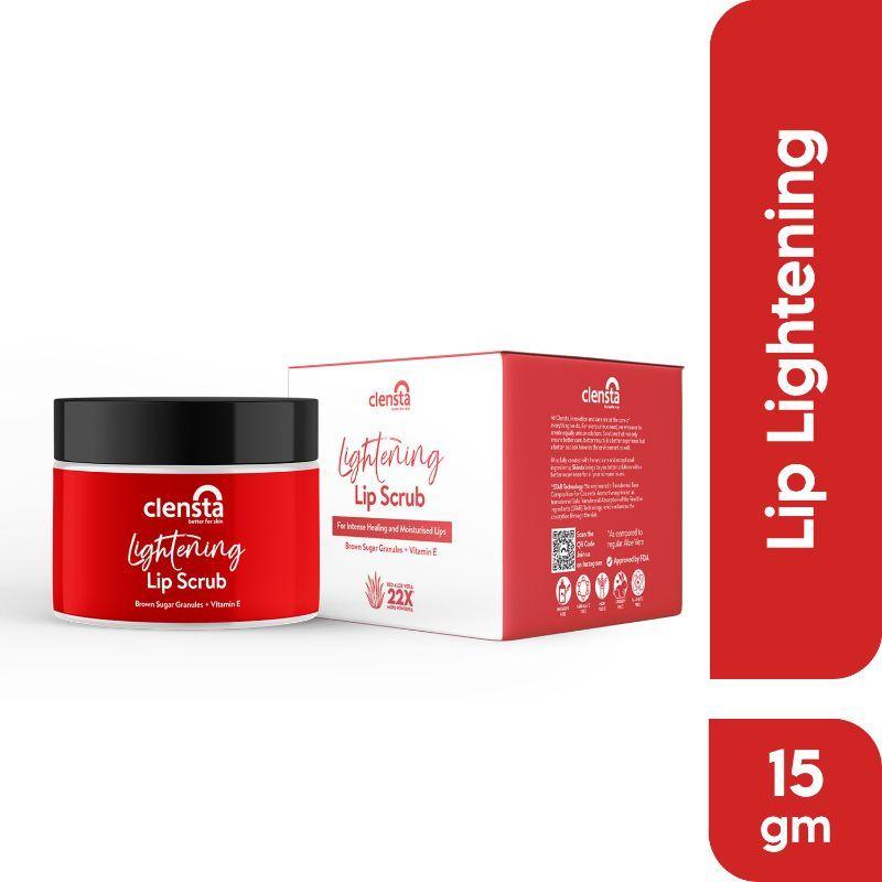 clensta lip lightening scrub with brown sugar granules, red aloe vera & vitamin e