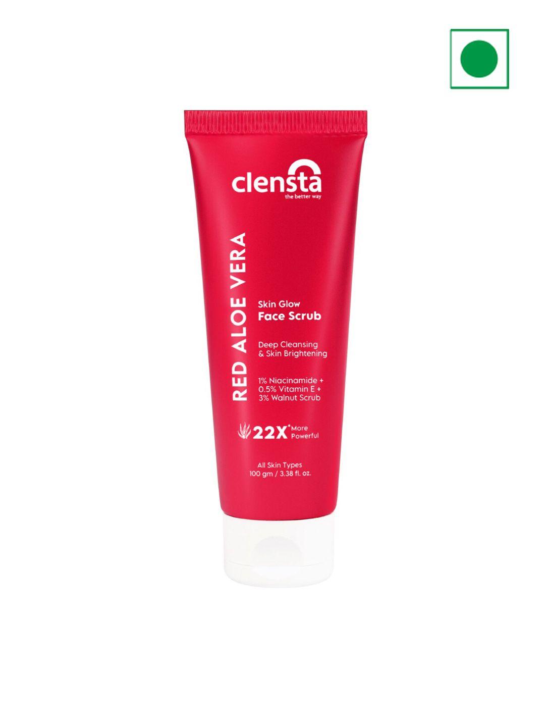 clensta skin glow face scrub with niacinamide for brightening & tan removal - 100g