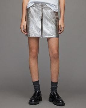 cleo zip-front straight skirt