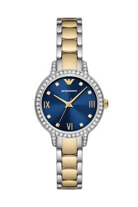 cleo 32 mm blue dial stainless steel analogue watch for women - ar11576i