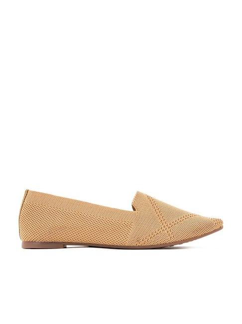 cleo by khadims women's beige casual loafers