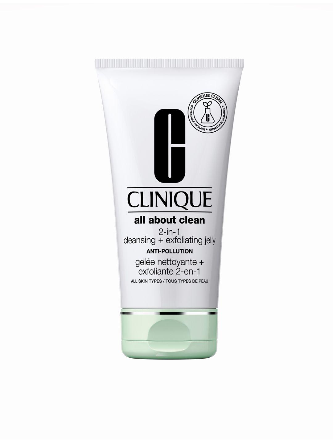 clinique all about clean 2-in-1 cleansing + exfoliating jelly face wash 150 ml