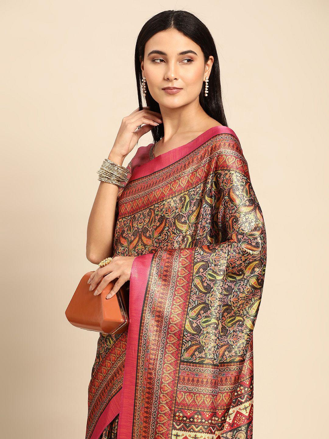 cliqsilk ethnic motifs art silk saree