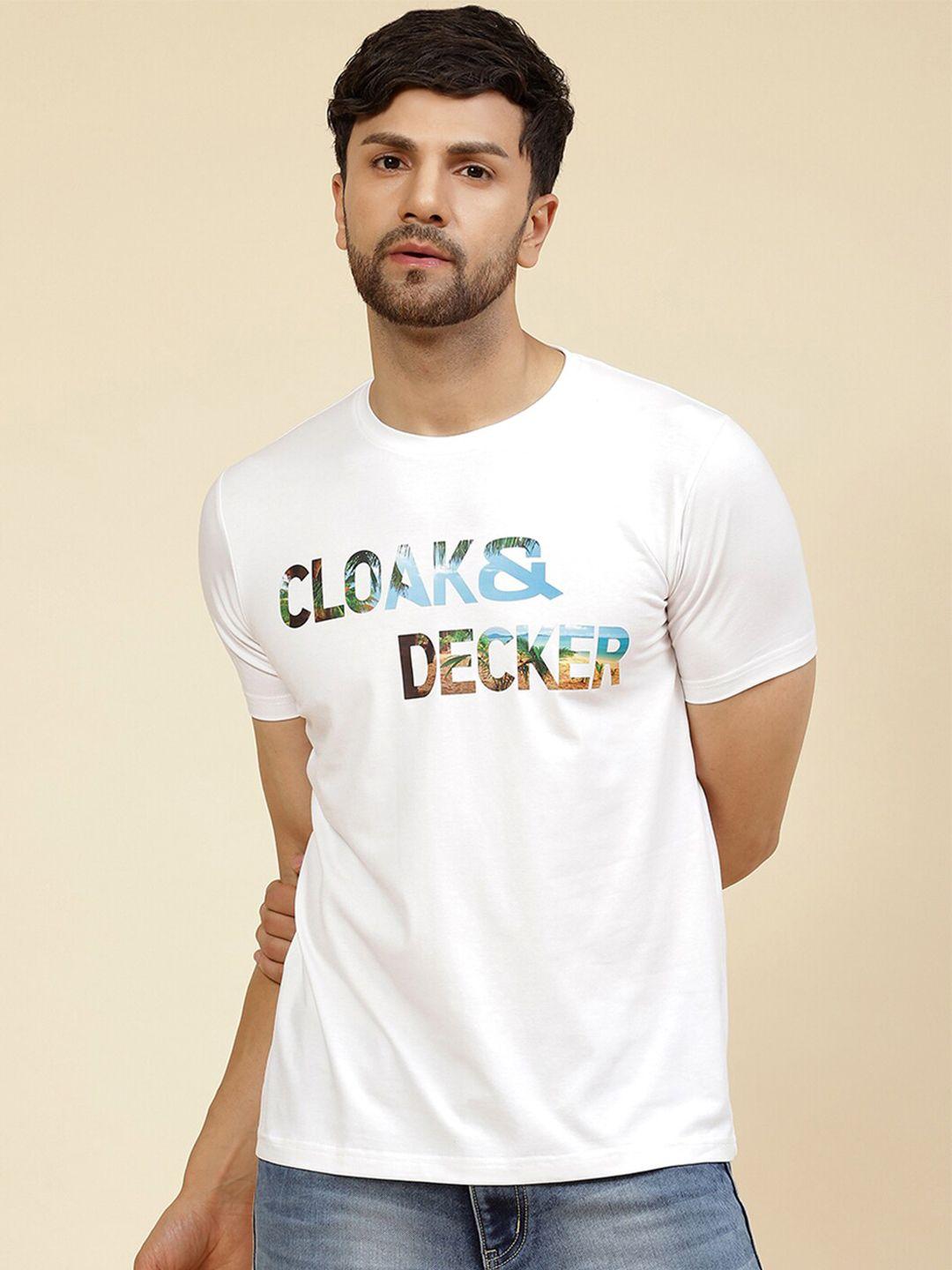 cloak & decker by monte carlo typography printed cotton t-shirt
