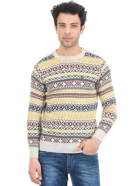 cloak & decker by monte carlo beige regular fit sweater